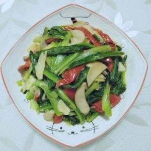 炒金针菇油麦菜的家常做法 金针菇油麦菜